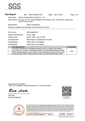 Yuhong SGS test report page 2